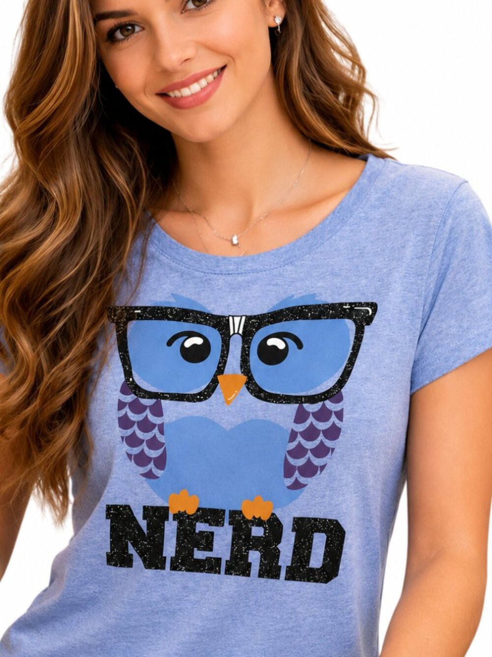 XXL blue tee. NERD shirt. Short sleeve. Casual. Summer top. Everyday. College